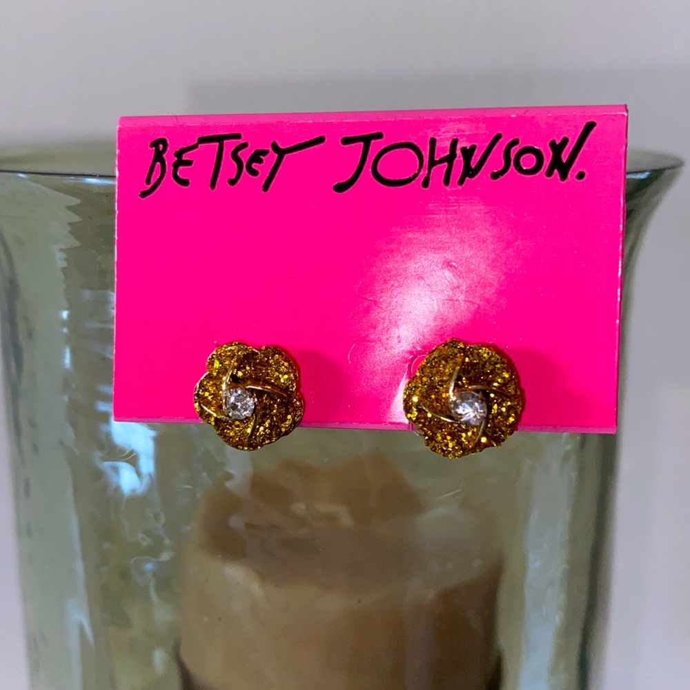 Betsy Johnson rose stud earrings